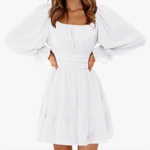 White Long Sleeve Dress